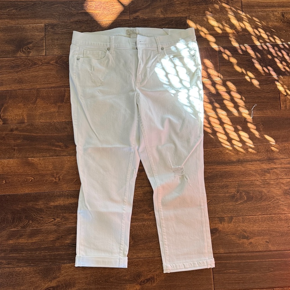 NWT LOFT Women's White Jeans 10P